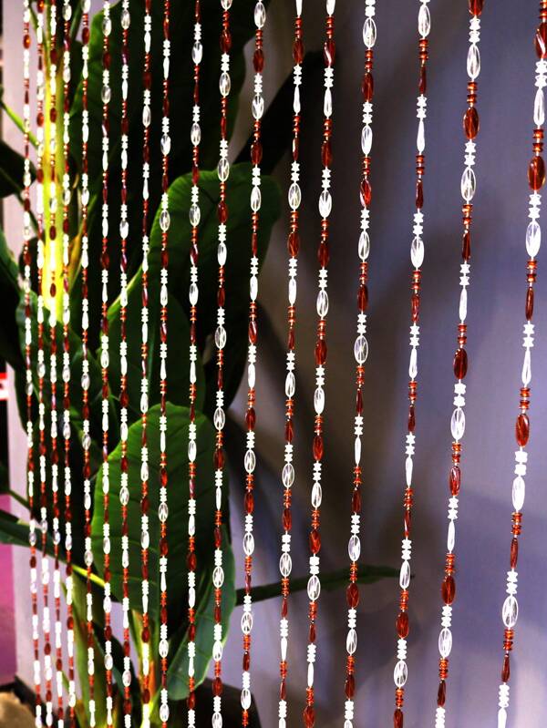 1pc Plastic Beaded Curtain, Spiral Door Curtain, Living Room Divider, Beaded String Curtain